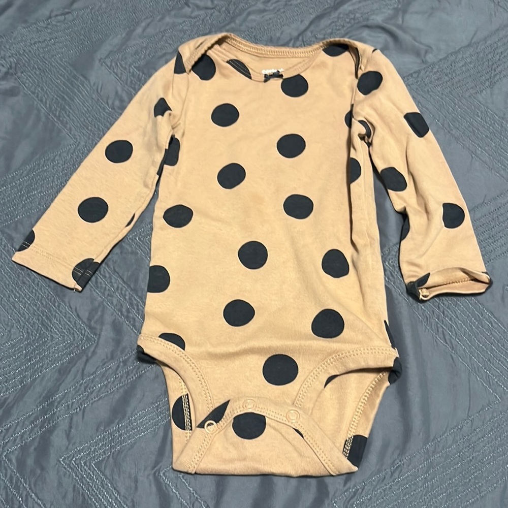 Long sleeve polka dot onesie
